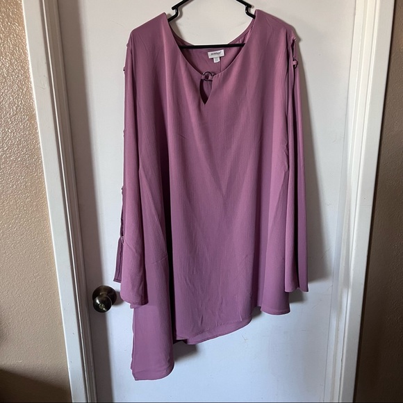 Woman’s Plus Blush Pink Asymmetrical Longsleeve Tunic Blouse 30/32W NWT - Picture 8 of 10